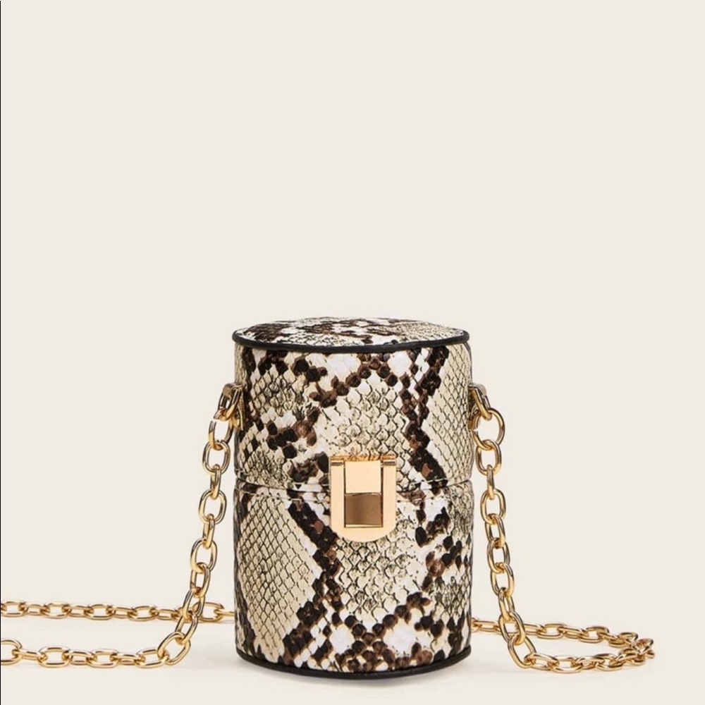 Snakeskin bucket bag